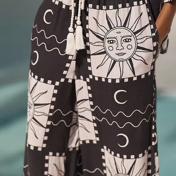 Tigre Indigo Linen Anthropologie Wide Leg Trousers - Picture 2 of 11